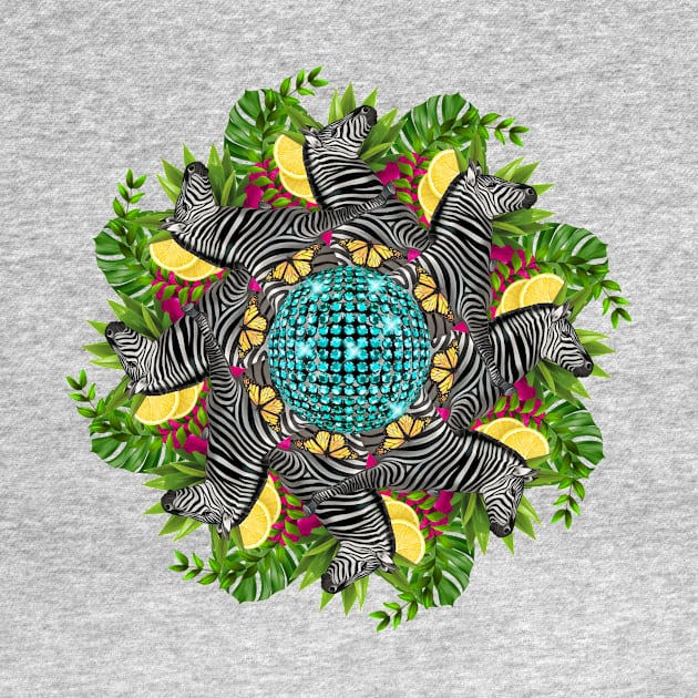 Disco zebra mandala by burenkaUA